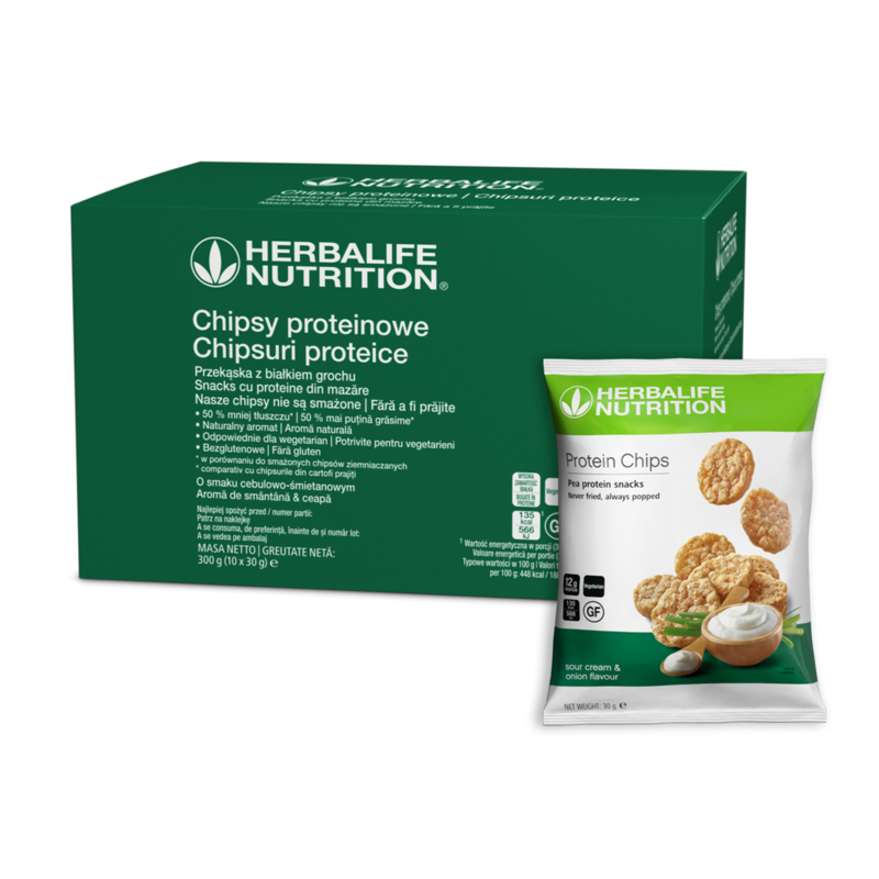 Chipsy proteinowe o smaku cebulowo-śmietanowym 10x30g